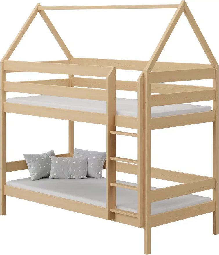 Elior Łóżko dziecięce piętrowe, sosna - Zuzu 3X 190x80 cm