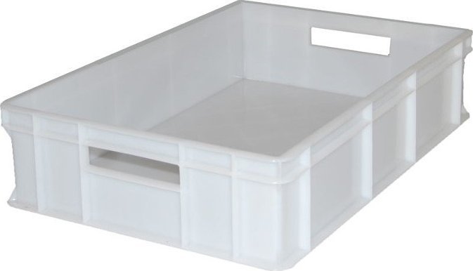 qBox Pojemnik transportowy EURO 140 ścianki i dno pełne, wym. 600 x 400 x 140 mm (kolor: biały)