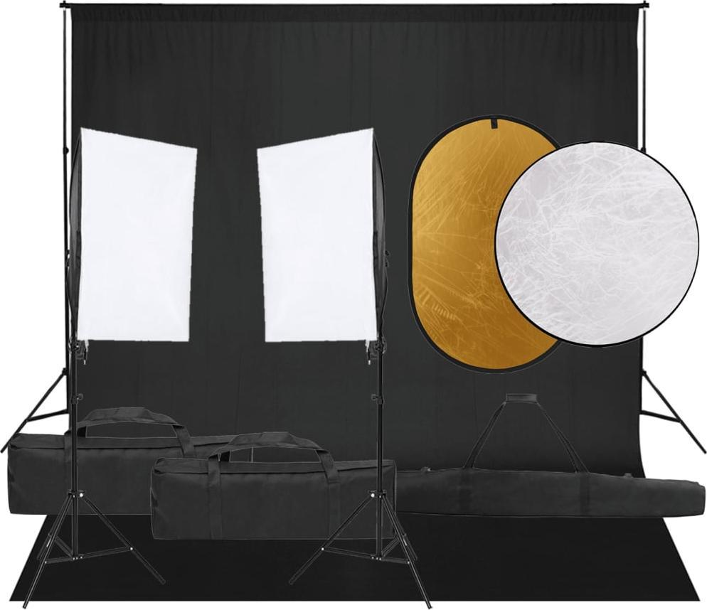 Zestaw studyjny vidaXL vidaXL Zestaw studyjny z lampami, tłem i blendami