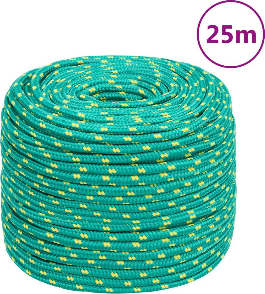 vidaXL vidaXL Linka żeglarska, zielona, 6 mm, 25 m, polipropylen