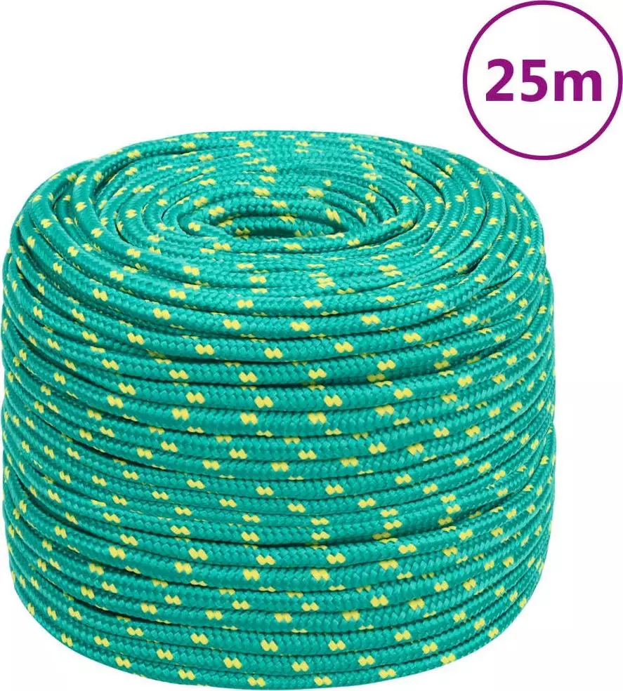 vidaXL vidaXL Linka żeglarska, zielona, 6 mm, 25 m, polipropylen