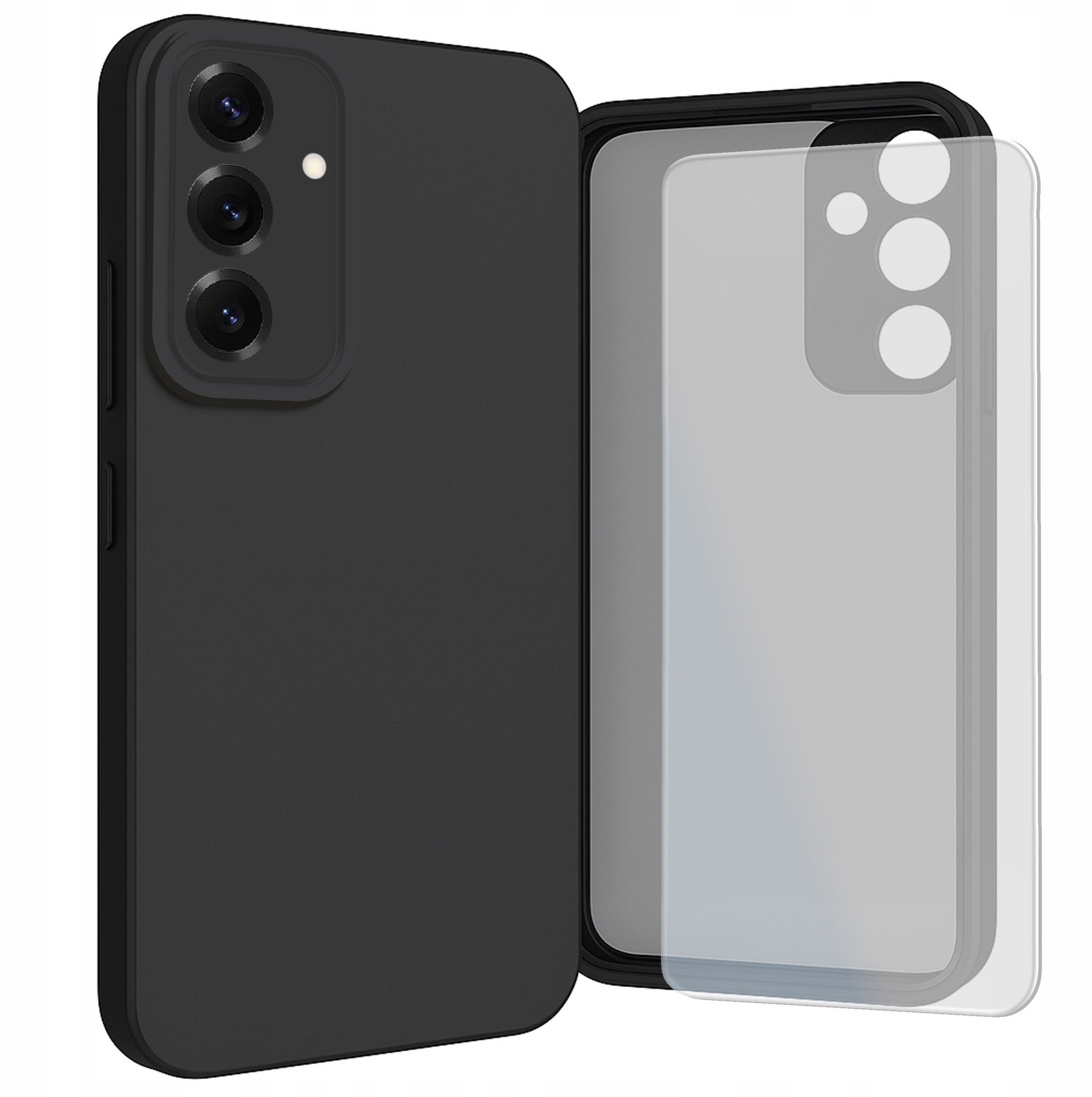 Etui do Samsung Galaxy S25 (Osłona Kamery, Czarne Matowe, Ochronne) Szkło