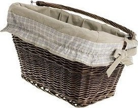 WickerPL Wiklinowy kosz rowerowy z obszyciem 46x34 H23/28 cm
