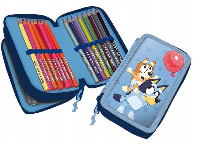 Piórnik Szkolny Dla Dzieci Organizer Bluey I Bingo Rozkładany Saszetka Blue / 048208516