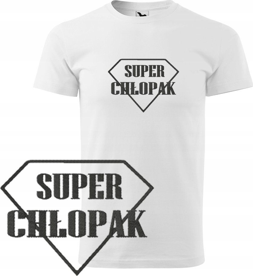 KOSZULKA NA DZIEŃ CHŁOPAKA SUPER CHŁOPAK L KRÓTKI RĘKAW HAFT PREZENT