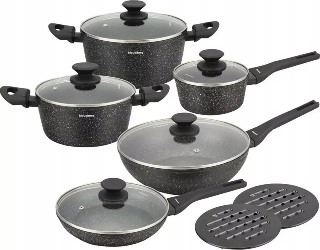 Klausberg Zestaw garnków marmurkowych 12 elementów KB-7657