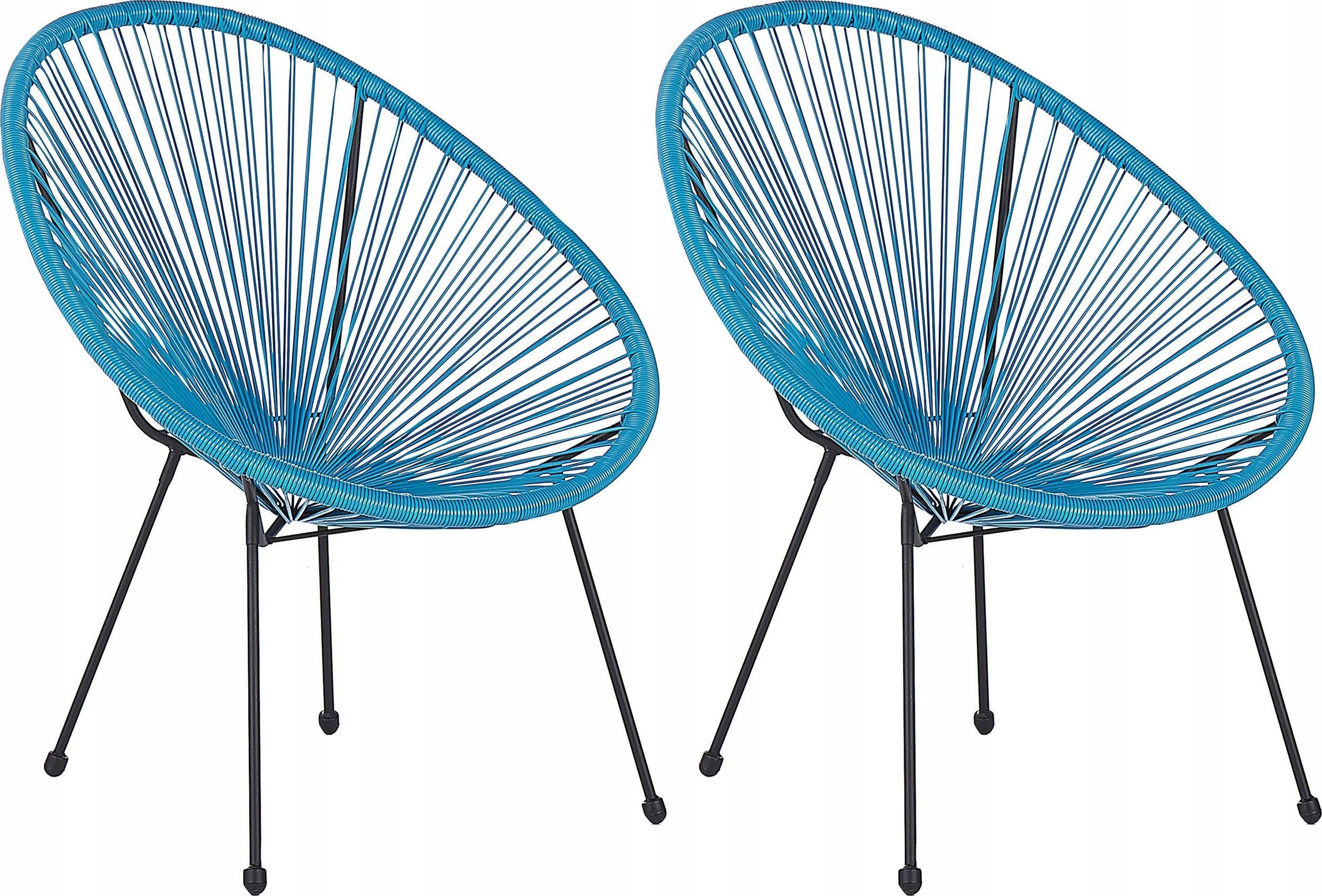 Beliani Zestaw 2 krzeseł z technorattanu niebieski ACAPULCO II!