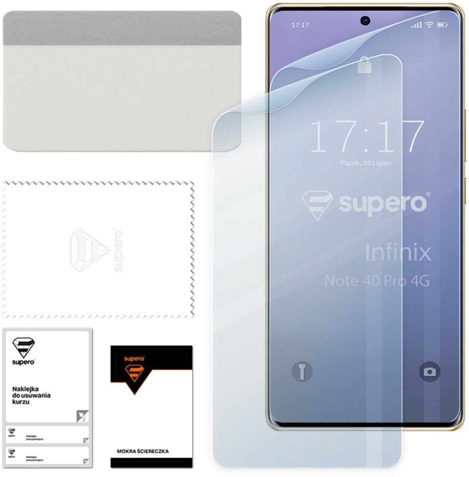 Folia hydrożelowa do Infinix Note 40 Pro 4G, Supero HQ EPU, 2 szt.