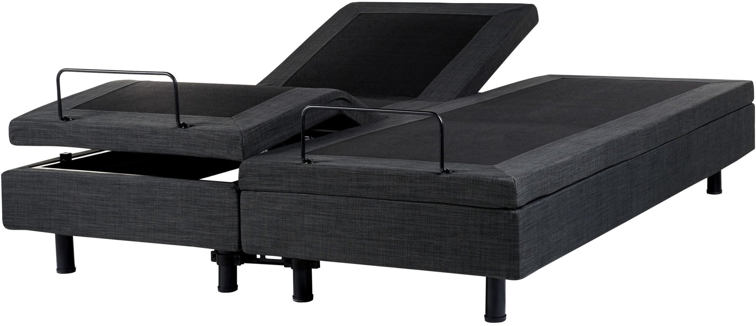 Łóżko regulowane bez wezgłowia DUKE 160 x 200 cm Ciemnoszary