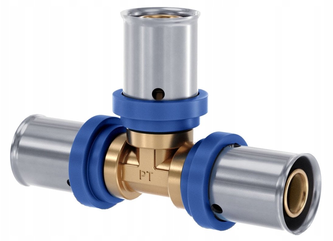 PEX Trójnik 20 x20x20 zaciskowy zapras uniwersalny Pipelife Radopress