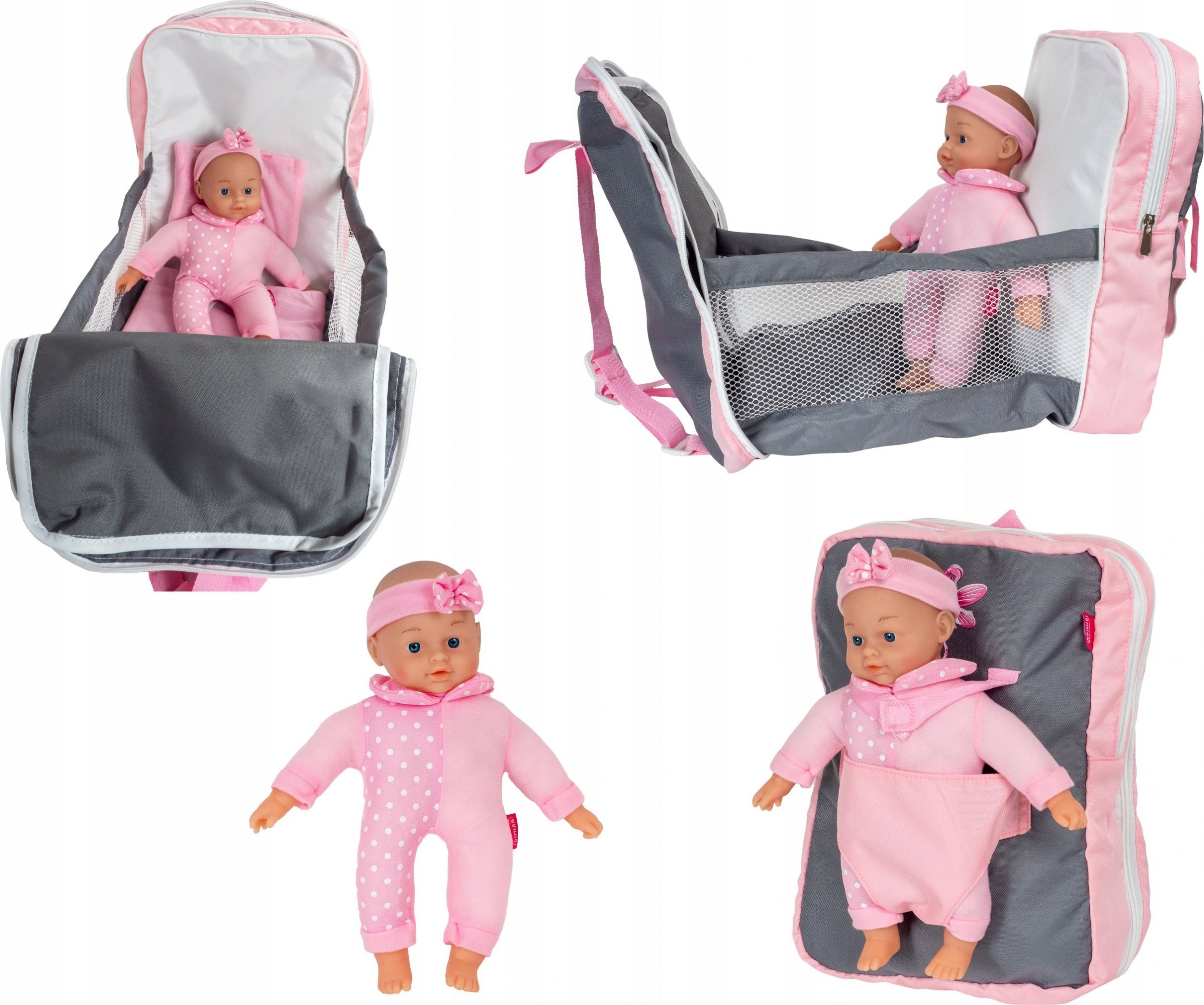 Smily Play Lalka z plecaczkiem i łóżeczkiem