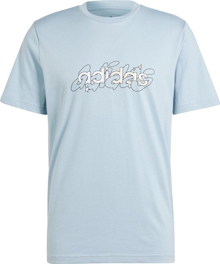 Adidas Koszulka męska adidas Illustrated Linear Graphic jasnoniebieska IS2867 M