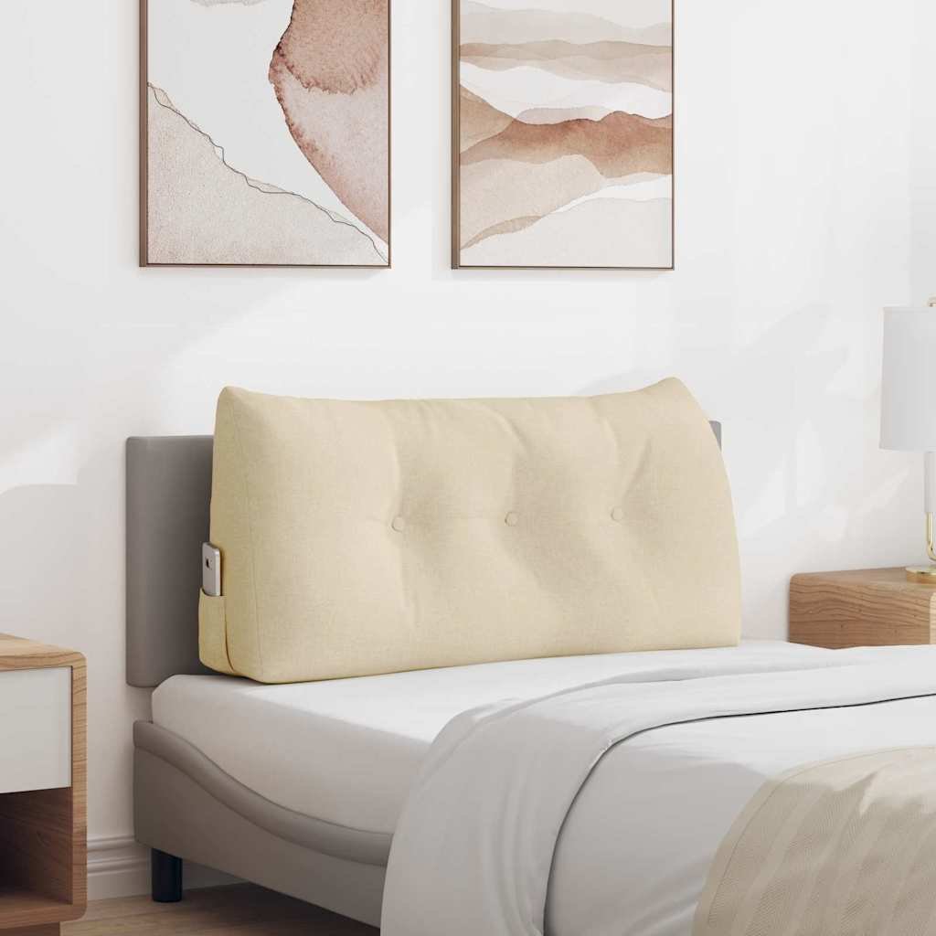 vidaXL Poduszka na plecy Kremowy 100 x 24 x 50 cm tkanina