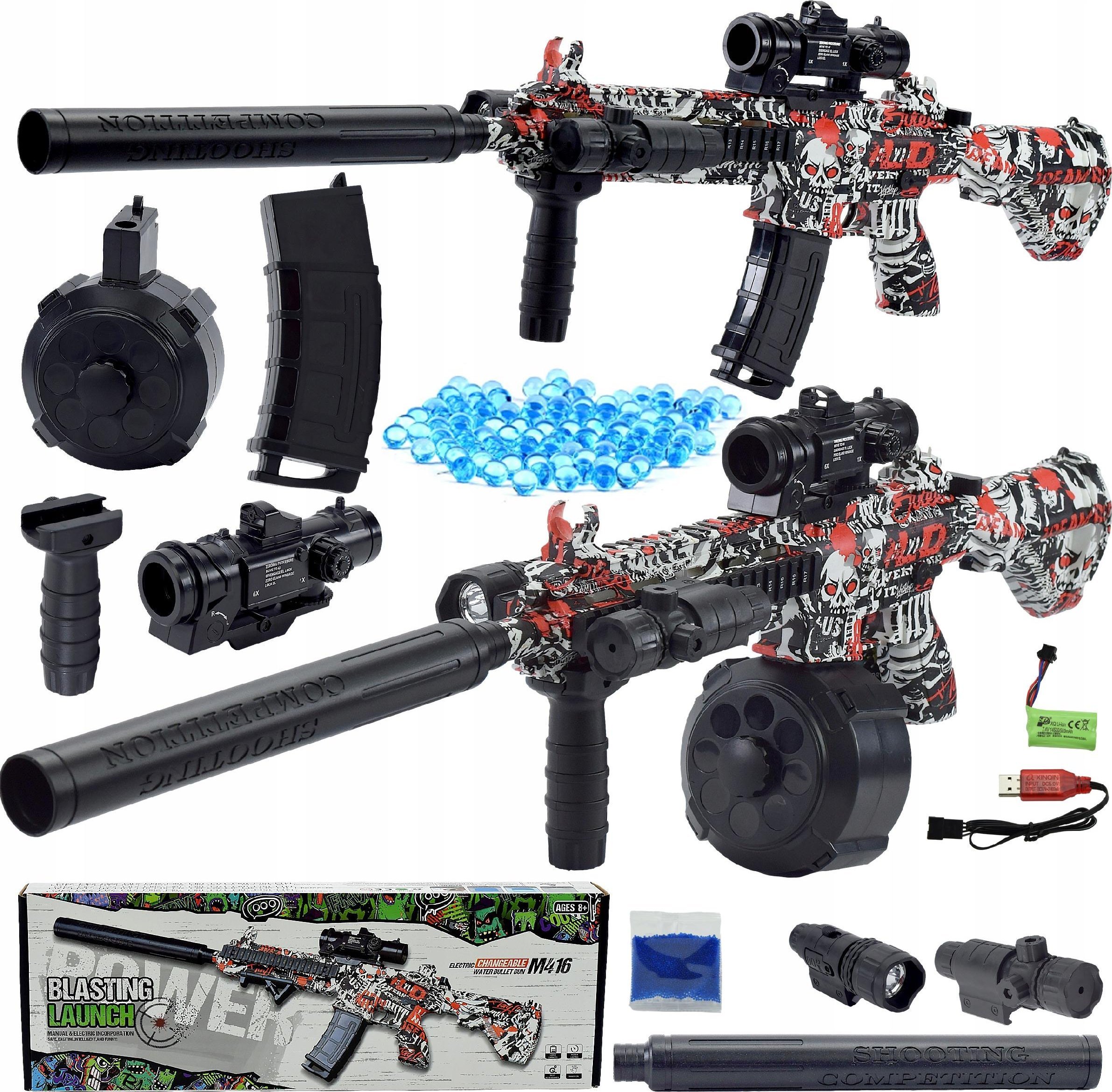 Skleplolki KARABIN AUTOMAT NA KULKI ŻELOWE PISTOLET DUŻY M416