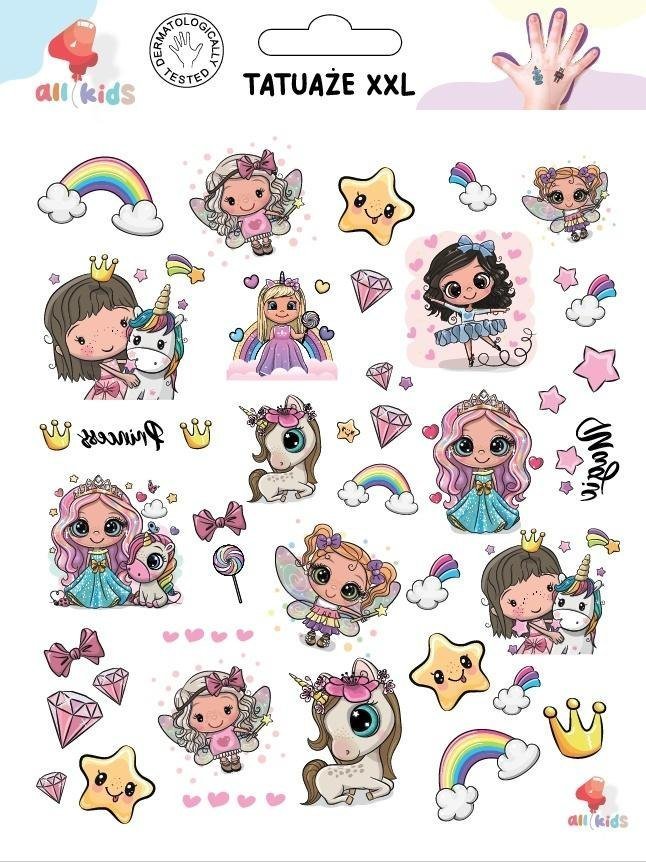 Dodo Tatuaże zmywalne dla dzieci Księżniczki XXL