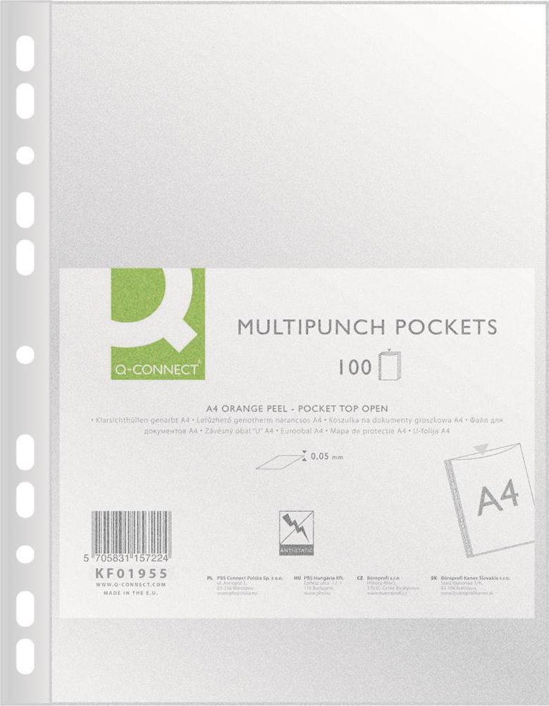 Q-Connect Koszulki na dokumenty PP A4 groszkowe 100szt.