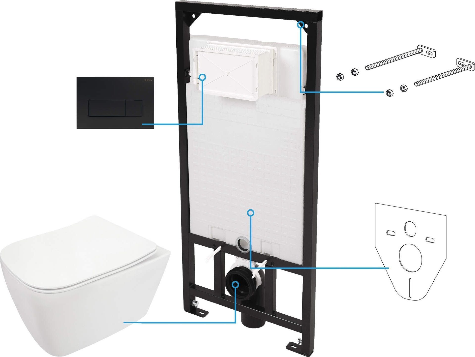 Deante Zestaw WC podtynkowy 6 w 1