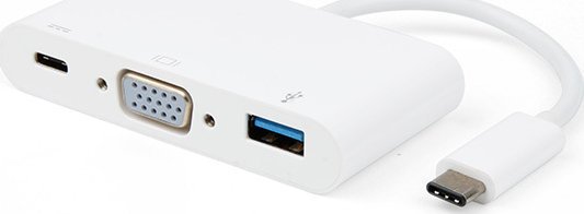 Adapter AV Vivanco Vivanco adapter USB-C - VGA 3in1, white (34294)