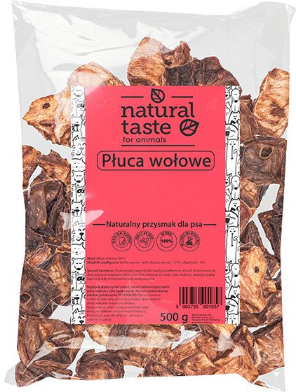 Natural Taste naturalny przysmak gryzaki dla psa płuca wołowe 500 g