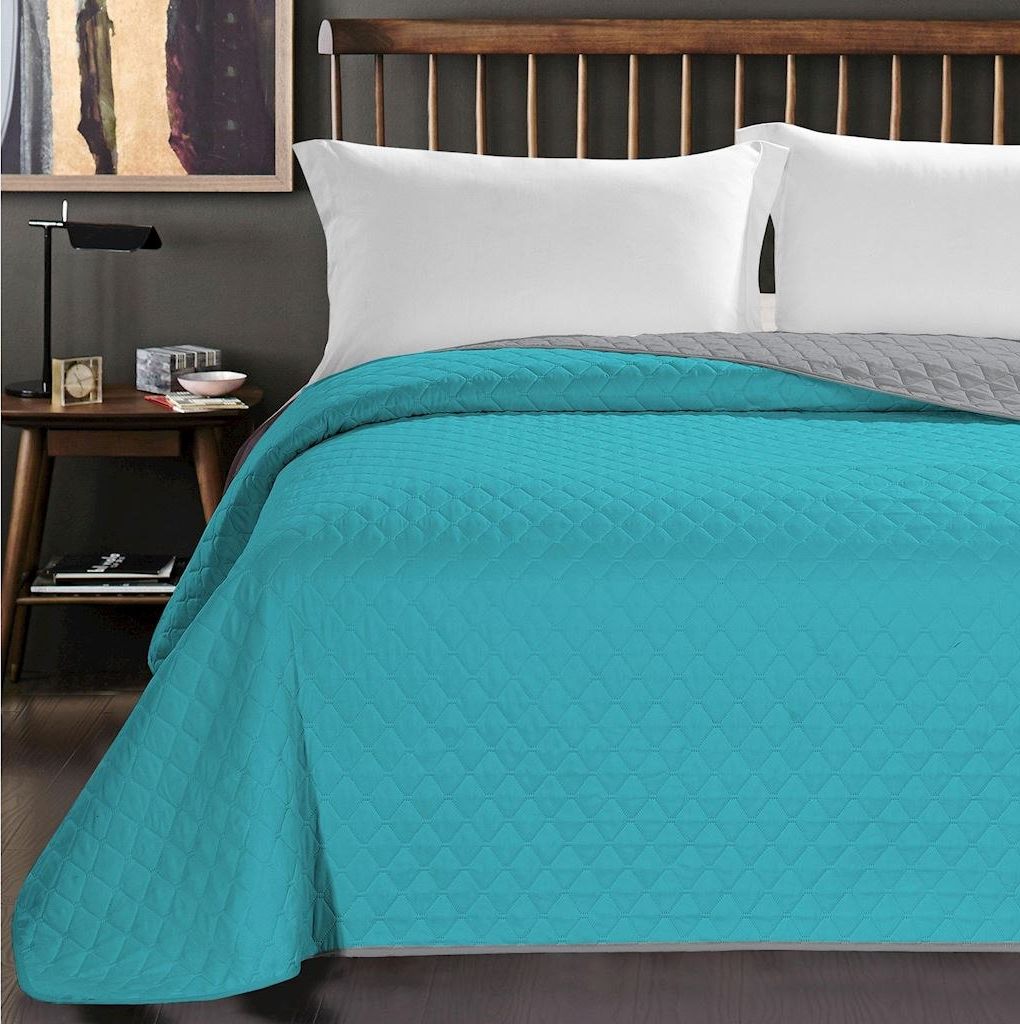 Decoking DecoKing narzuta z mikrofibry AXEL TURKUSOWY+STALOWY 240X260