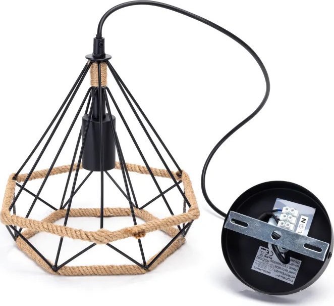 Lampa wisząca Aigostar Żyrandol z żelazną klatką bez źródła światła brązowy E27 Żyrandol z żelazną klatką bez źródła światła brązowy E27