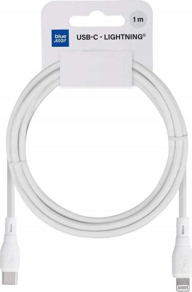 Kabel USB Bluestar USB-C - Lightning 1 m Biały