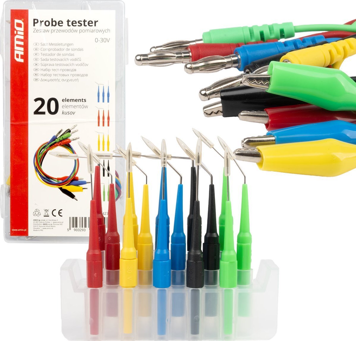 Zestaw przewodów pomiarowych 20 el. amio-04274
