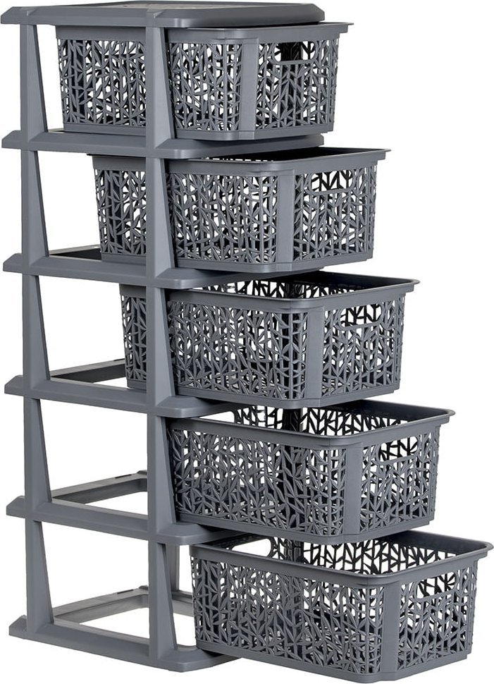 Branq STOJAK BAMBOO Z 5 KOSZYKAMI - 1765 antracyt BRANQ