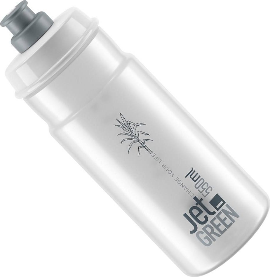 Elite Bidon Elite JET Green, mleczny, szare logo, 550 ml