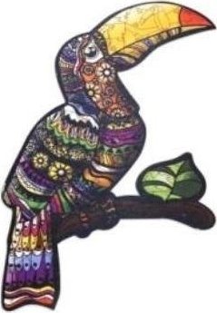 PuzzleOK Puzzle drewniane eko 60 Tropikalny tukan A4