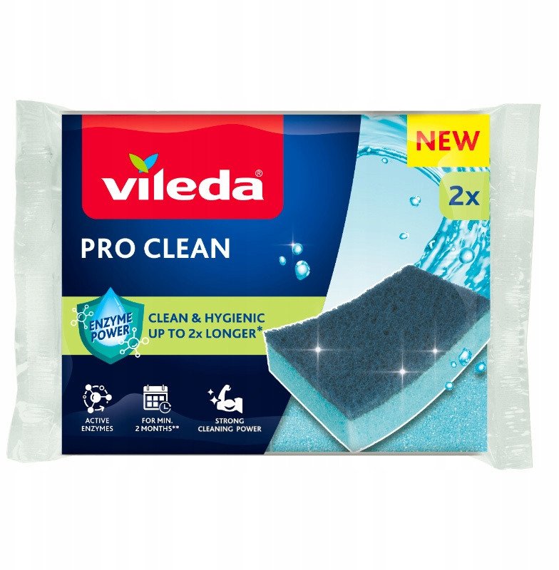 Zmywak wiskozowy z enzymami Vileda Pro Clean 2 szt.