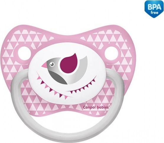 Canpol Smoczek silikonowy anatomiczny Let's Celebrate 0-6 m różowy