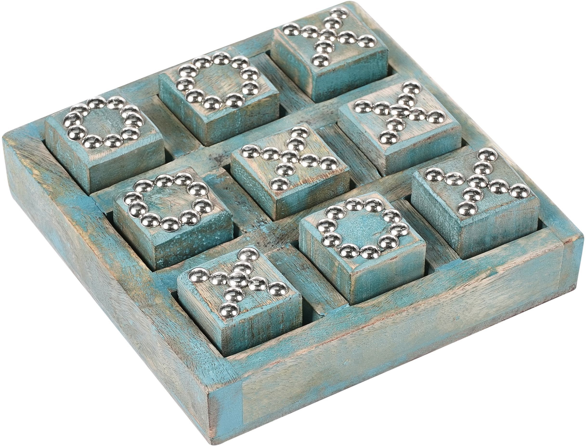 Gra w kółko i krzyżyk KINA Drewno mango Niebieski