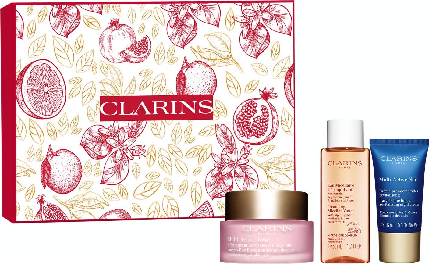 Clarins CLARINS SET (MULTI ACTIVE DAY CREAM 50ML + MULTI ACTIVE NIGHT CREAM 15ML + CLEANSING MICELLAR WATER 50ML)