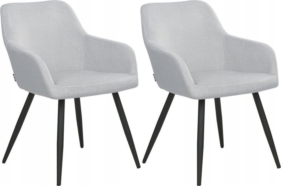 Beliani Zestaw 2 krzeseł do jadalni jasnoszary CASMALIA
