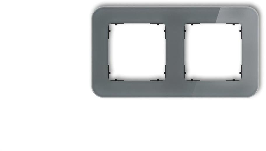 ICON Ramka uniwersalna podwójna zaokrąglona - efekt szkła (ramka: grafitowa spód: czarny) 28-12-IRSZ-2