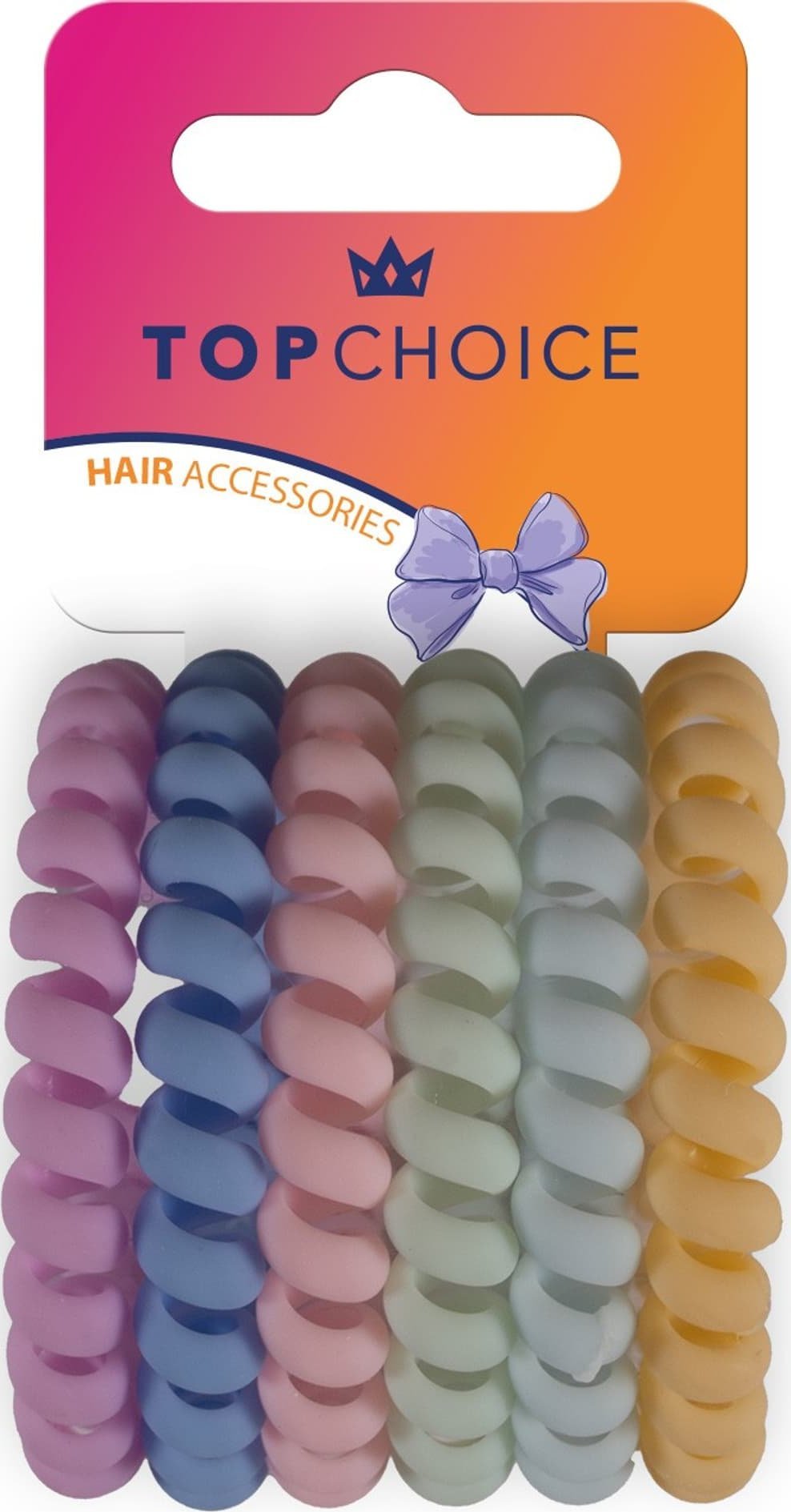 Top Choice TOP CHOICE Gumki do włosów - mix kolorów (20049) 1 op. - 6 szt.