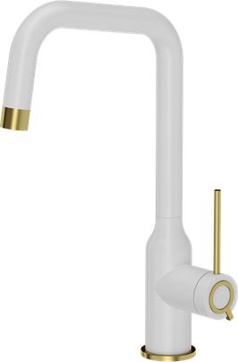 Bateria kuchenna Quadron Natalie Q LINE SteelQ stojąca biały z elementami wykończonymi złotym (84818011)