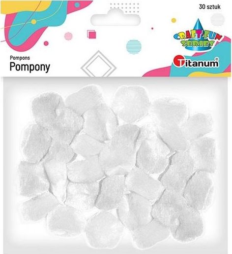 Titanum Pompony akrylowe 25mm białe 30szt.