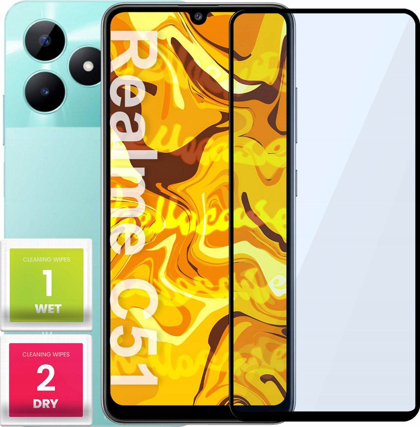Hello Case SZKŁO HARTOWANE DO REALME C51 / NOTE 50 PEŁNE NA CAŁY EKRAN SZKIEŁKO SZYBKA
