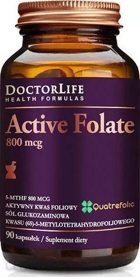 Doctor Life DOCTOR LIFE_Active Folate aktywny kwas foliowy 800mcg suplement diety 90 kapsułek