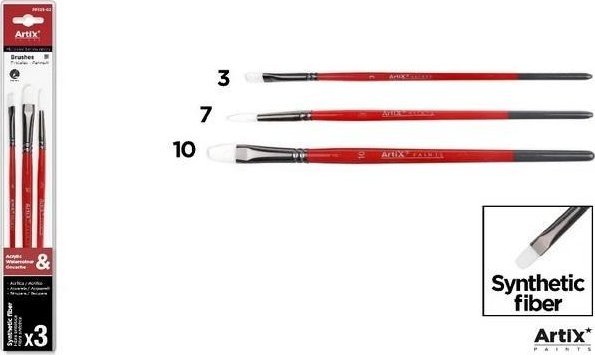 Pędzle syntetyczne miękkie 3szt