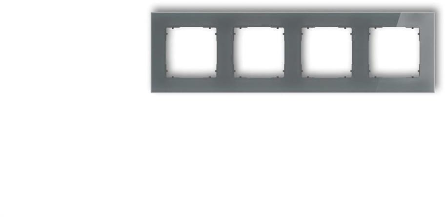 ICON Ramka uniwersalna poczwórna kwadratowa - efekt szkła (ramka: grafitowa spód: grafitowy mat) 28-28-IRSK-4