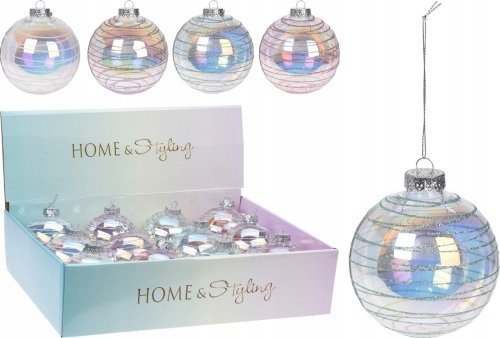 Koopman Bombka na choinkę zdobiona błyszcząca nietłukąca 11,5x9,5 cm 1szt