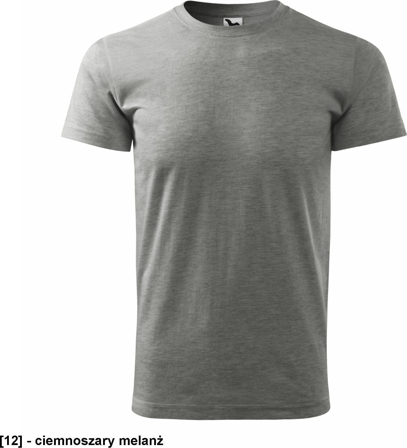 MALFINI Basic 129 - ADLER - Koszulka męska, 160 g/m - ciemnoszary melanż XS