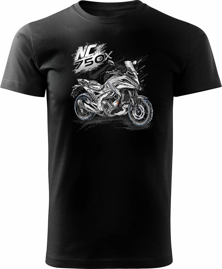 Topslang Koszulka z motocyklem na motor Honda NC 750 X NC750X męska czarna REGULAR S