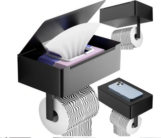 Verk Uchwyt wieszak na papier toaletowy pojemnik z półką na telefon loft wc stal