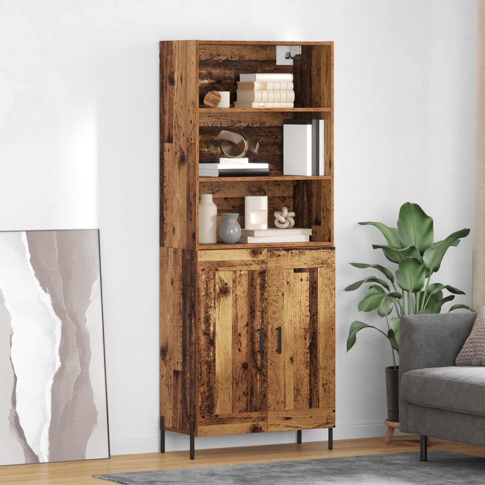 vidaXL Highboard Stare drewno 69,5 x 32,5 x 180 cm