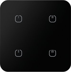 ELKO EP SZKLANY 4-kanałowy bezprzewodowy łącznik iNELS RFCONTROL - RFGB-240/B BLACK ROUND