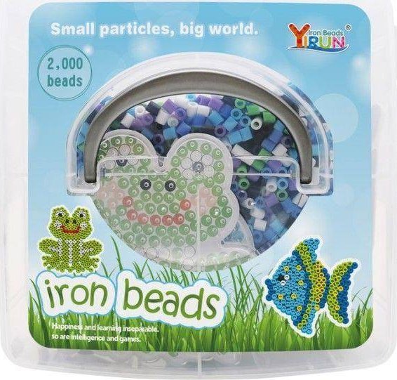 Koraliki Do Prasowania Szablony Rybka, Żabka, Zestaw 2000 Elementów, Prasowanka, Kuferek